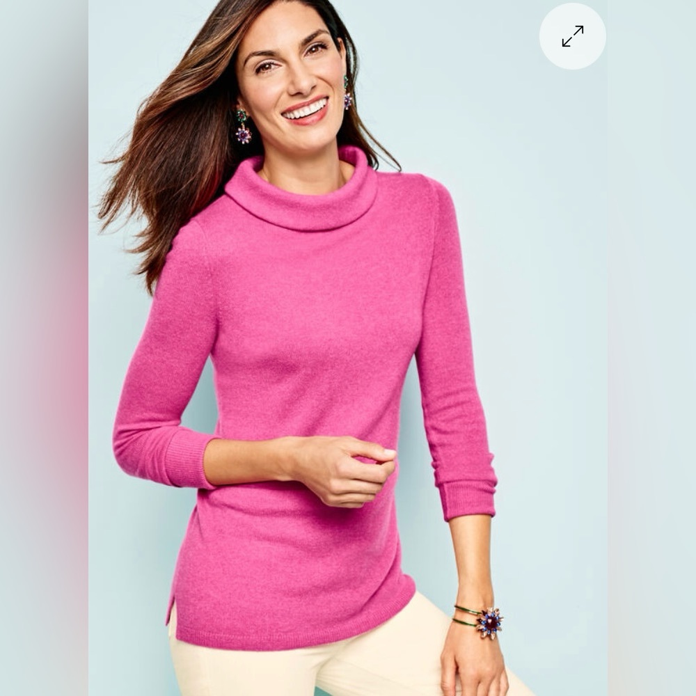 Talbots Women's Cashmere Sabrina Heather Pink Sweater